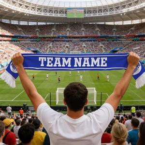 Bufanda de lana personalizada para club de fútbol, color azul, ligera y duradera, para aficionados al fútbol, unisex. - Product Image 6