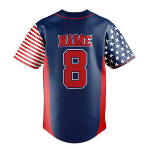 Camiseta de Béisbol Personalizada, Ropa Deportiva para Equipos, Transpirable, Sublimada, de Manga Corta, con Botones, para Atletismo - Product Image 2