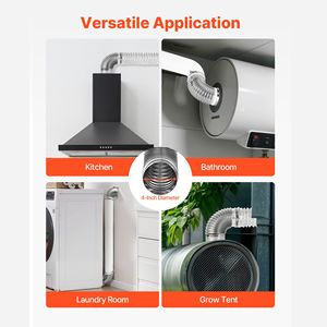 Kit Gomito per Ventilazione Asciugatrice a 90 Gradi, 2 Pezzi, 4 Pollici, in Acciaio Inossidabile con 4 Morsetti in Alluminio per Sistemi HVAC - Product Image 3