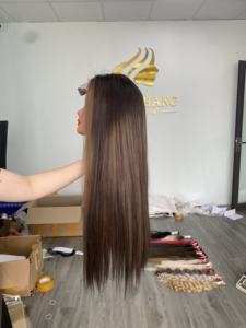 Hot Selling 100% Brazilian Remy Light Brown Lace Front <b>Wig</b> 130-150 Density Pre-Plucked Frontal Straight for Lace Small Cap - Product Image 4