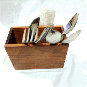 Modern Wood Utensil <b>Caddy</b> <b>Table</b> Countertop Cutlery Spoon Holder Multi Compartment Flatware Organizer Box for Home Dining <b>Caddy</b> - Product Image 1