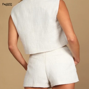 ขายส่ง OEM โลโก้ที่กําหนดเองผู้หญิงชุด 2 ชิ้นเสื้อผ้าแฟชั่นคุณภาพสูง loungewear สั้นและชุดเสื้อเชิ้ต - Product Image 4