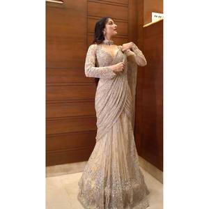 Saree ดีไซเนอร์ที่มีลำดับการทำงานสำหรับสวมใส่งานปาร์ตี้ - Product Image 5