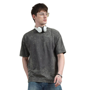 T-shirt pour homme, coupe ajustée, coton/fibre de bambou, 260g, imprimé décontracté brodé - Product Image 4