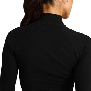 Chaqueta deportiva de yoga para mujer, corte ajustado, con cremallera completa, orificios para los pulgares, cuello alto, para correr, moldeadora, transpirable, para gimnasio y entrenamiento. - Product Image 3