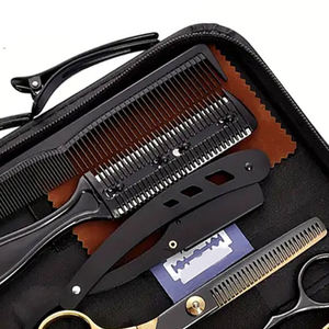 Custom Brand Professional Barber Kit 5.5-Inch Silver Finish Dual-Sided Magnifying <b>Lighted</b> Foldable Razor <b>with</b> Round Shape - Product Image 2