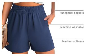 Women's Spandex/Polyester Floral Lounge Shorts High <b>Waist</b> <b>Elastic</b> Drawstring Casual Summer Beach Soft Breathable Knit Athletic - Product Image 6