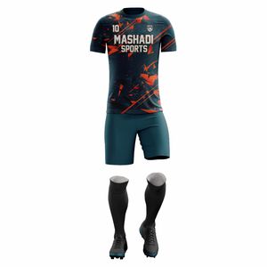 New Designs Adult Soccer Uniform Sets 100%Polyester Breathable UV Protection Quick Dry Moisture-Wicking Short Sleeve Fabric - Product Image 2
