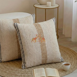 High Quality Woven Striped Grid <b>Throw</b> <b>Pillow</b> Cover Cotton Cushion Cover Plain Sofa Cushion Decorative Home Case - Product Image 3