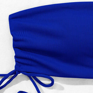 Traje de Baño de Dos Piezas de Color Sólido para Adultos, Nuevo Diseño con Cordones, Bikinis de Secado Rápido, Talla XS, Ropa de Playa, Estilo Moderno, Venta al Por Mayor - Product Image 5