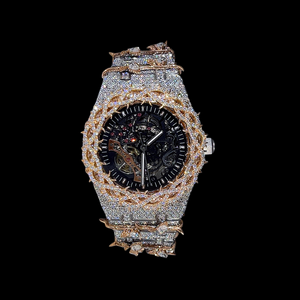 Montre automatique de luxe entièrement sertie de diamants pour homme, montre-bracelet en acier taillé diamant de qualité supérieure, montre tendance hip-hop bling au meilleur prix - Product Image 1