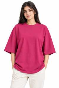 เสื้อยืดโอเวอร์ไซส์ผู้หญิงสีเหลืองมัสตาร์ด ผ้าฝ้ายถัก 100% ทรงบ็อกซี่ แขนสั้น คอกลม ปักโลโก้ สไตล์ลำลองสำหรับฤดูร้อน เหมาะสำหรับใส่เดินเล่น - Product Image 4