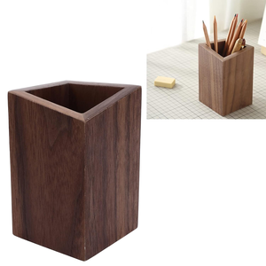 Porte-crayons en bois, support à stylos, organisateur de bureau en bois fait main, rangement de papeterie pour la maison, le bureau, l'école, décoration de table - Product Image 2