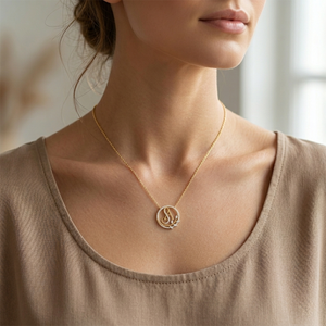 Pendentif en or massif 18 carats et 14 carats de luxe avec diamants certifiés naturels, bijoux romantiques pour mariage - Product Image 2