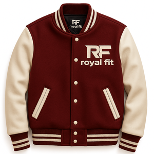 Custom Varsity Jacket Mens Wool Body Genuine Leather Sleeves Embroidered Logo Letterman Jacket OEM Wholesale - Product Image 1