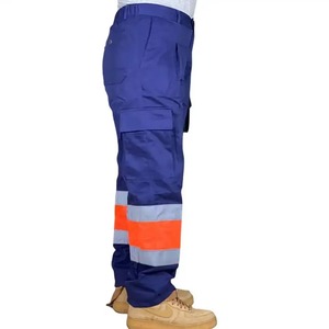 Pantalons de travail haute visibilité personnalisés, pantalons cargo avec bande réfléchissante, logo personnalisé, polyester, résistants à l'eau, certifiés CE - Product Image 4