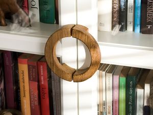Wooden Ring Cabinet <b>Handle</b> Minimalist Design Natural Finish <b>Furniture</b> <b>Knob</b> for Drawer Door Hardware Wooden Door Pull - Product Image 2