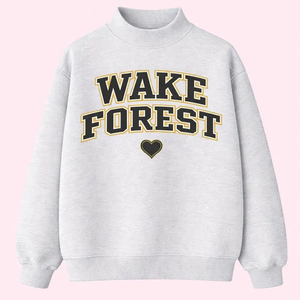 Sweat-shirt oversize pour femme, style universitaire, avec broderie de lettres Wake Forest, col rond, style preppy, à carreaux orange vichy, col montant - Product Image 5
