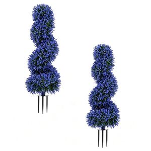Set di 2 Alberi Artificiali Realistici in PE per Decorazione Interna ed Esterna di Casa e Giardino - Product Image 1