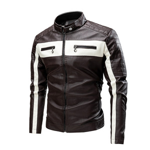 Chaqueta de cuero personalizada de alta calidad para hombre, elegante chaqueta de moto con piel gruesa de PU, estilo informal para ciclismo de otoño - Product Image 4
