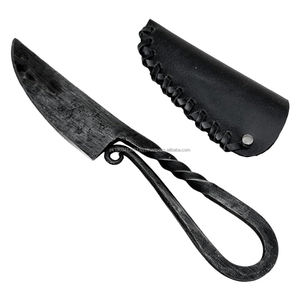 Couteaux à découper élégants médiévaux en acier au carbone forgé faits à la main avec couverture en cuir Meilleur couteau industriel utilitaire OEM personnalisable - Product Image 2