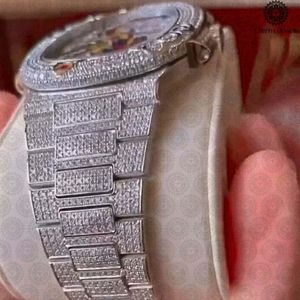 Charm Jewells Montre de luxe en acier inoxydable pour hommes, 40 mm, verre analogique, chronographe mécanique, 10 bars, résistant à l'eau, date automatique - Product Image 2