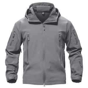 High Quality Breathable <b>Men's</b> Softshell <b>Jacket</b> with Stand Collar Front Logo <b>Waterproof</b> & Quick Dry for <b>Winter</b> Outdoor Sports - Product Image 6