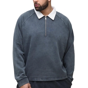 Sudadera de hombre con cremallera de un cuarto, informal, de manga larga, corte moderno, cálida, estilo urbano, lo último en moda. - Product Image 4