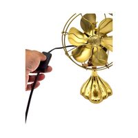 Ventilateur en laiton de 6 pouces, antique, luxueux, classique, ventilateur de qualité supérieure, idée parfaite pour les décorations, souvenirs et cadeaux en provenance de Thaïlande, ventilateur de table antique