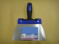 Couteau à mastic en acier inoxydable avec lame droite et manche en plastique pour le collage de plaques de plâtre et le lissage du mastic