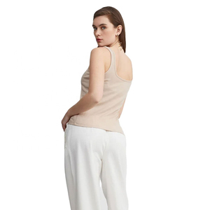 Débardeur sans manches à col rond pour femme, design personnalisé, été, décontracté, léger, en coton tricoté, design uni, pour femmes - Product Image 2