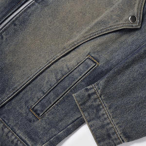 Veste en jean décontractée unisexe de haute qualité, 100% coton, col montant, logo sur le devant, respirante, séchage rapide, réversible - Product Image 5
