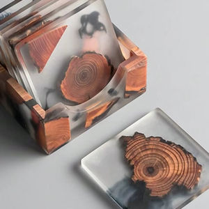 Juego de posavasos de resina de calidad premium para mesa de comedor, escritorio de oficina, protección para bebidas, decoración elegante - Product Image 1