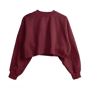 Sudadera Corta de Moda para Mujer, Manga Larga, Cuello Redondo, Informal, Cómoda, de Tela Suave, Ropa Personalizada - Product Image 4