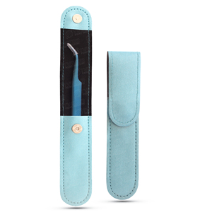 Bulk Leather Pouch Packing For Eyelash Tweezers Sustainable Steel Hair Plucking Tweezer Easy to Pickup Thin <b>Lashes</b> - Product Image 4