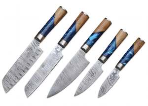 Ensemble d'outils de cuisine professionnels en acier à motifs, 5 pièces, collection de présentation haut de gamme - Product Image 3