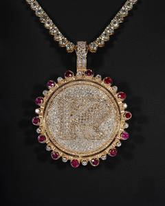 Chaîne cubaine pour homme en or blanc et argent sterling 925, pendentifs et breloques faits à la main avec diamants Moissanite VVS1 - Product Image 3