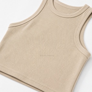 Débardeur court sans manches en maille respirante pour femme, personnalisable, en coton et élasthanne, service OEM, fabricant du Bangladesh - Product Image 5