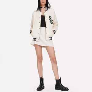 Chaqueta Varsity Personalizada para Mujer, Bordado Chenille, Mangas de Cuero de Alta Calidad, Larga, Estilo Béisbol - Product Image 6