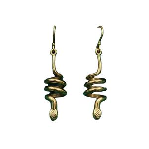 Pendientes de Aro con Diseño de Serpiente de Latón al por Mayor, Color Dorado, Estilo Bohemio, Pendientes Colgantes en Espiral para Mujer, Joyería de Aniversario - Product Image 1