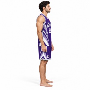 Ensemble de maillot de basket-ball pour hommes, chemise de sport sans manches, short assorti, respirant, pour entraînement et matchs sportifs - Product Image 4