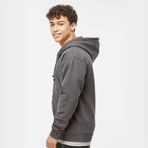 Men's Charcoal Grey Zip-Up <b>Hoodie</b> Cotton <b>Fleece</b> Solid Front Blank Custom Streetwear Kangaroo Pocket Casual <b>Oversized</b> <b>Hoodie</b> - Product Image 2