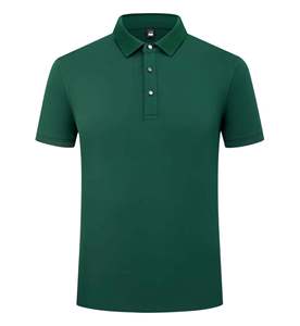 Polo à manches courtes vert clair pour homme, en coton, couleur unie, col boutonné décontracté, respirant, coupe classique - Product Image 6