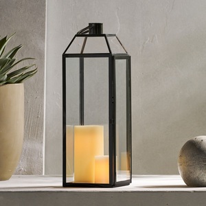 Farol de Latón Hexagonal Dorado con Paneles de Vidrio, Decoración Duradera para el Hogar - Product Image 6