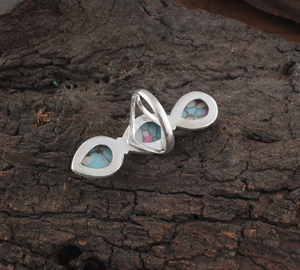 Wholesale Party Three Stone Pear Cut <b>Turquoise</b> 925 Sterling Silver Long <b>Ring</b> for Women - Product Image 3