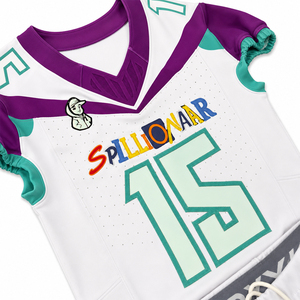 Conjunto de Uniforme de Fútbol Americano Sublimado, Malla sin Mangas, Cuello en V, Absorbe la Humedad, para Adultos - Product Image 2