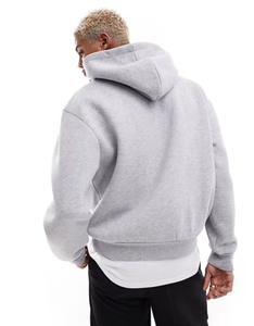 Sudadera con Capucha Gris para Hombre, Corte Regular, Informal, de Felpa, con Bolsillos y Bloques de Color, Estilo Urbano, para Invierno - Product Image 4