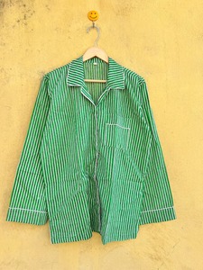 Conjunto de Pijama de Algodón a Rayas Verdes de Moda, Manga Larga, Pantalón Largo, Ropa de Dormir Clásica, Cintura Elástica, Tejido Suave, Ropa de Verano para Mujer - Product Image 2