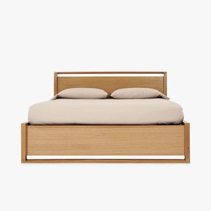 Modern Solid Wood Bed Frame With Storage <b>Drawers</b> Bedroom Furniture made in Indonesia - Product Image 2