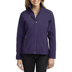 Chaqueta Softshell Azul para Mujer, Cortavientos, con Cierre de Cremallera, Cuello Alto, Informal, para Otoño, Personalizable - Product Image 2
